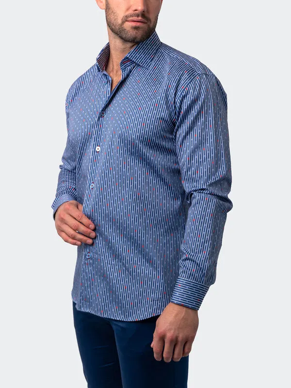 Maceoo Stretch Shirt | Fibonacci Flaotingskull Blue