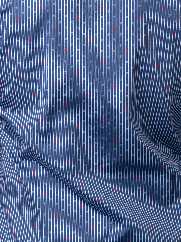 Maceoo Stretch Shirt | Fibonacci Flaotingskull Blue