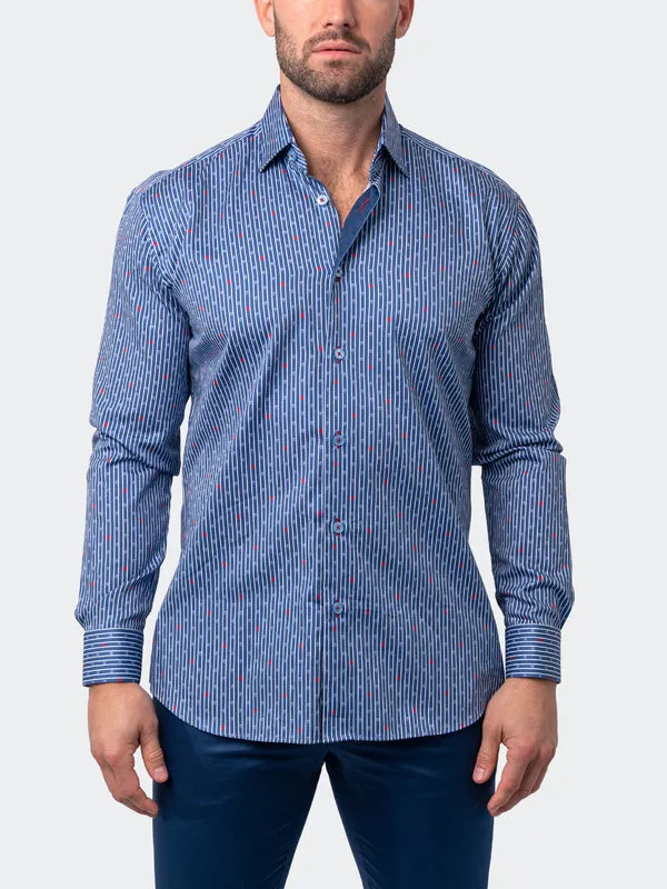 Maceoo Stretch Shirt | Fibonacci Flaotingskull Blue