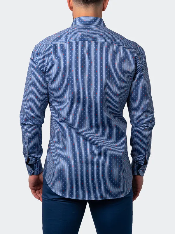 Maceoo Stretch Shirt | Fibonacci Flaotingskull Blue