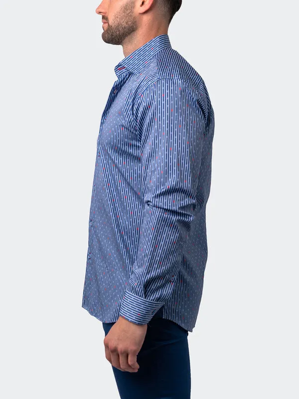Maceoo Stretch Shirt | Fibonacci Flaotingskull Blue