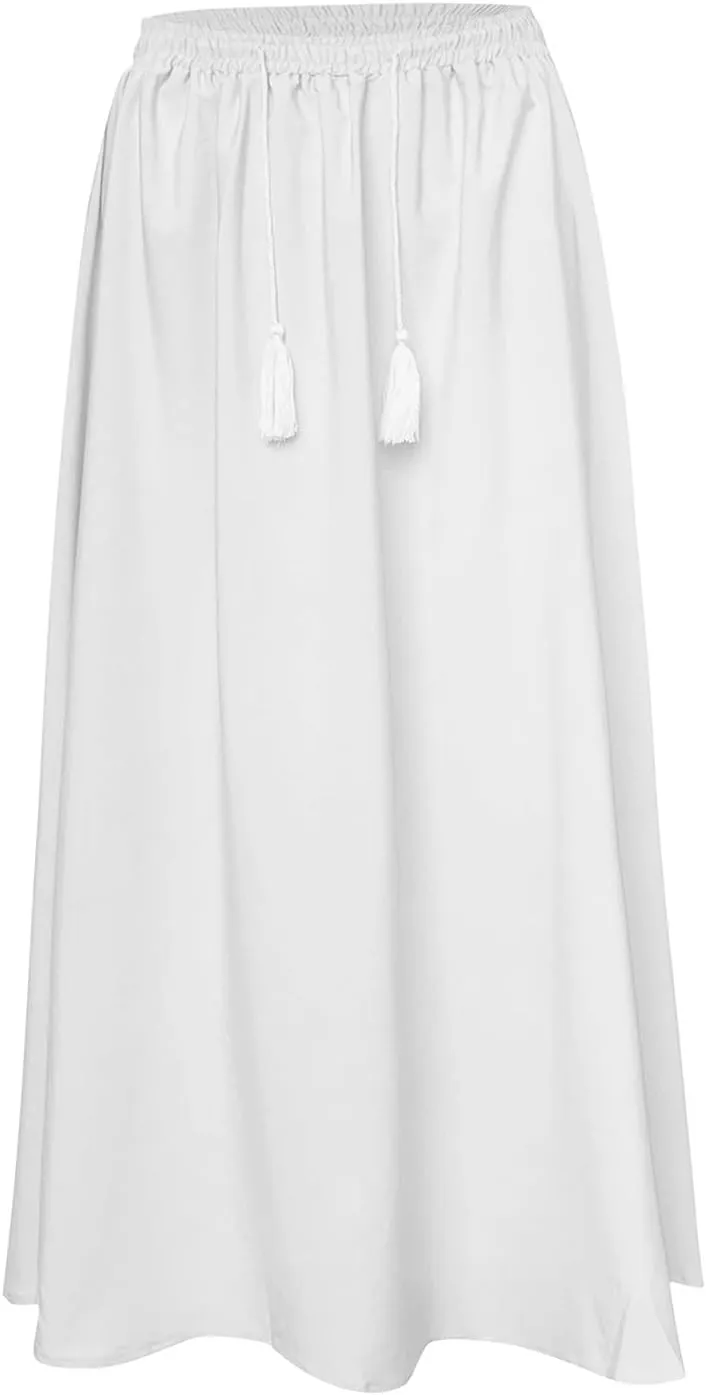Maxi Skirts for Women Plus Size Women's Long Skirts Flowy Summer Skirt Elastic Maternity Dress for