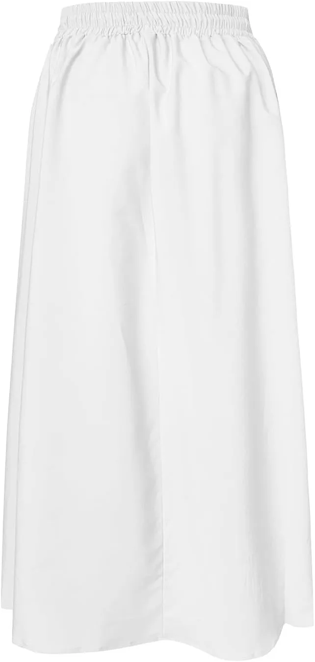 Maxi Skirts for Women Plus Size Women's Long Skirts Flowy Summer Skirt Elastic Maternity Dress for
