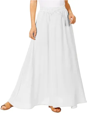 Maxi Skirts for Women Plus Size Women's Long Skirts Flowy Summer Skirt Elastic Maternity Dress for