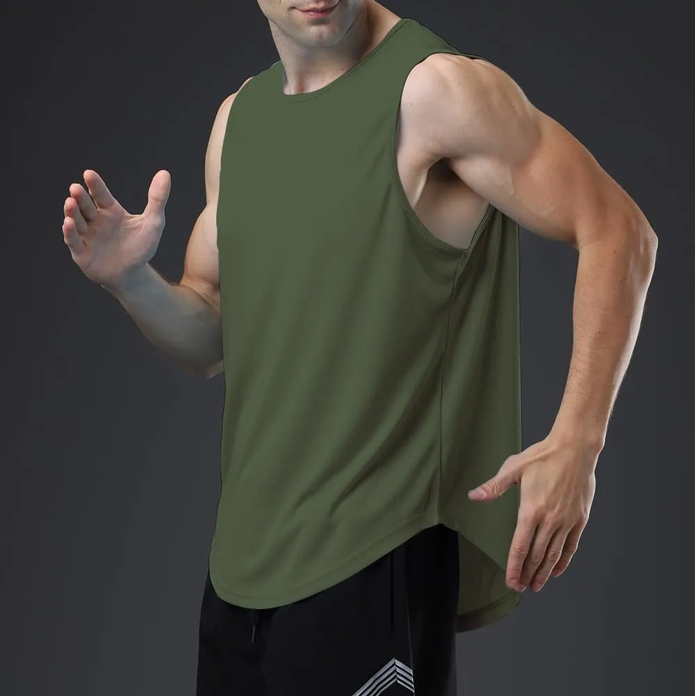 meioro Men's Workout Tank Top Mesh Sleeveless Gym Muscle T Shirts Quick Dry Bodybuilding Shirt Summer Athletic Tank Tops