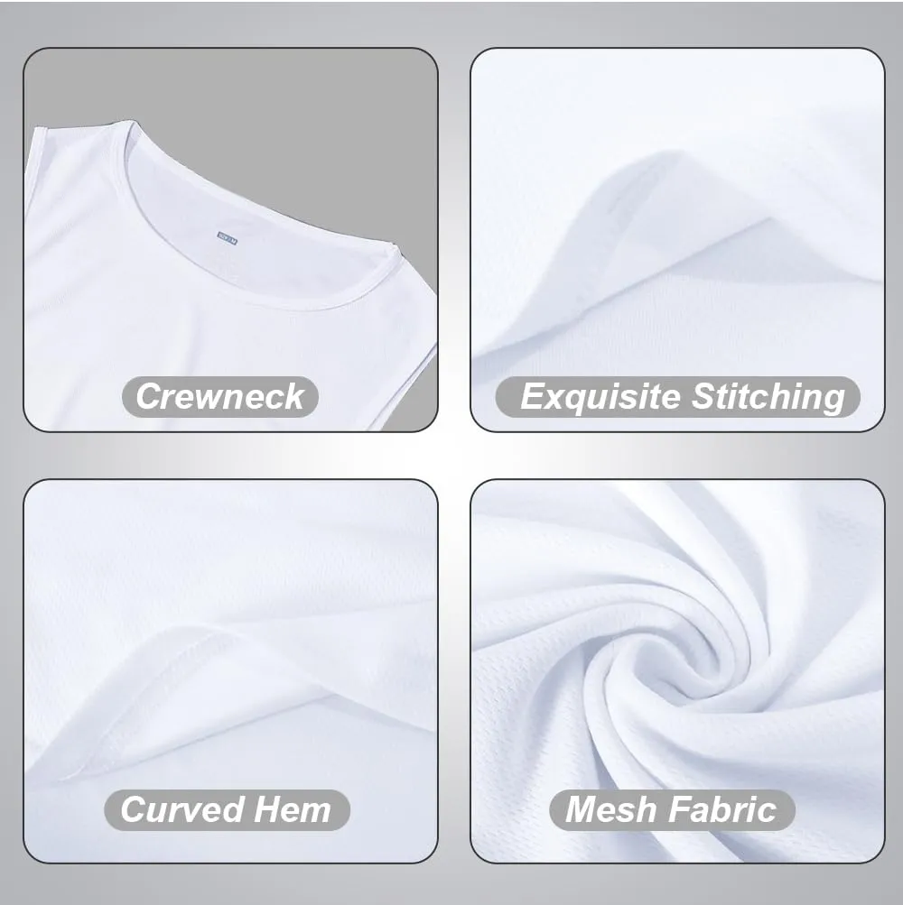 meioro Men's Workout Tank Top Mesh Sleeveless Gym Muscle T Shirts Quick Dry Bodybuilding Shirt Summer Athletic Tank Tops
