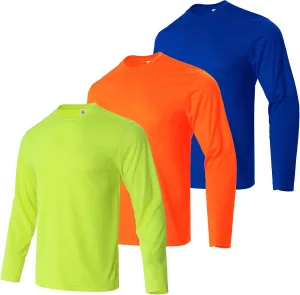 Men UPF 50  Sun Protection Hoodie Long Sleeve T Shirts Pack Quick Dry Shirt for Athletic Running Activewear Workout