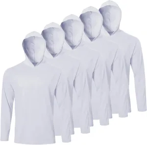Men UPF 50  Sun Protection Hoodie Long Sleeve T Shirts Pack Quick Dry Shirt for Athletic Running Activewear Workout