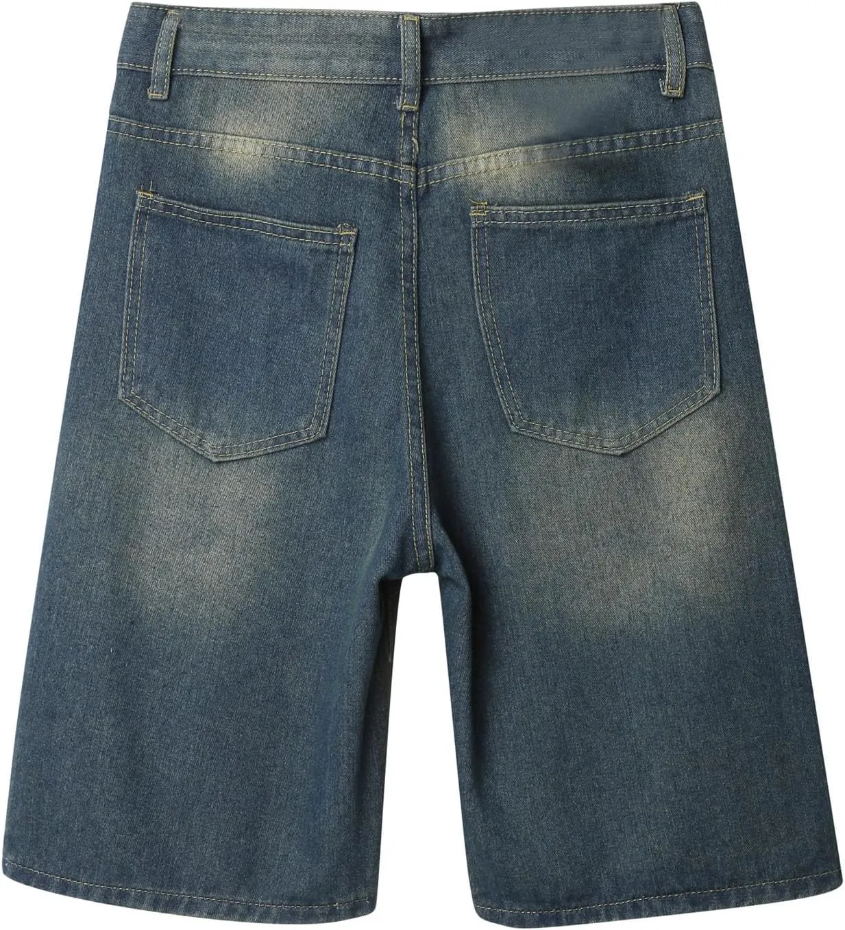 Mens Baggy Denim Jorts Y2K Vintage Loose Hip Hop Jean Shorts Wide Leg Long Jeans Trendy Outfits
