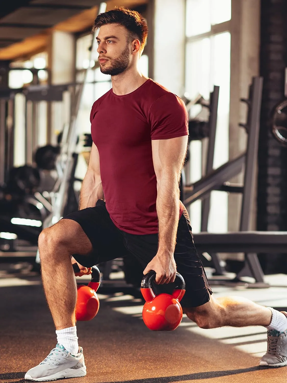 Men's Dry Fit Moisture Wicking 3 & 5 Pack Tech Performance Mesh Quick Dry Active Athletic Crew T Shirts