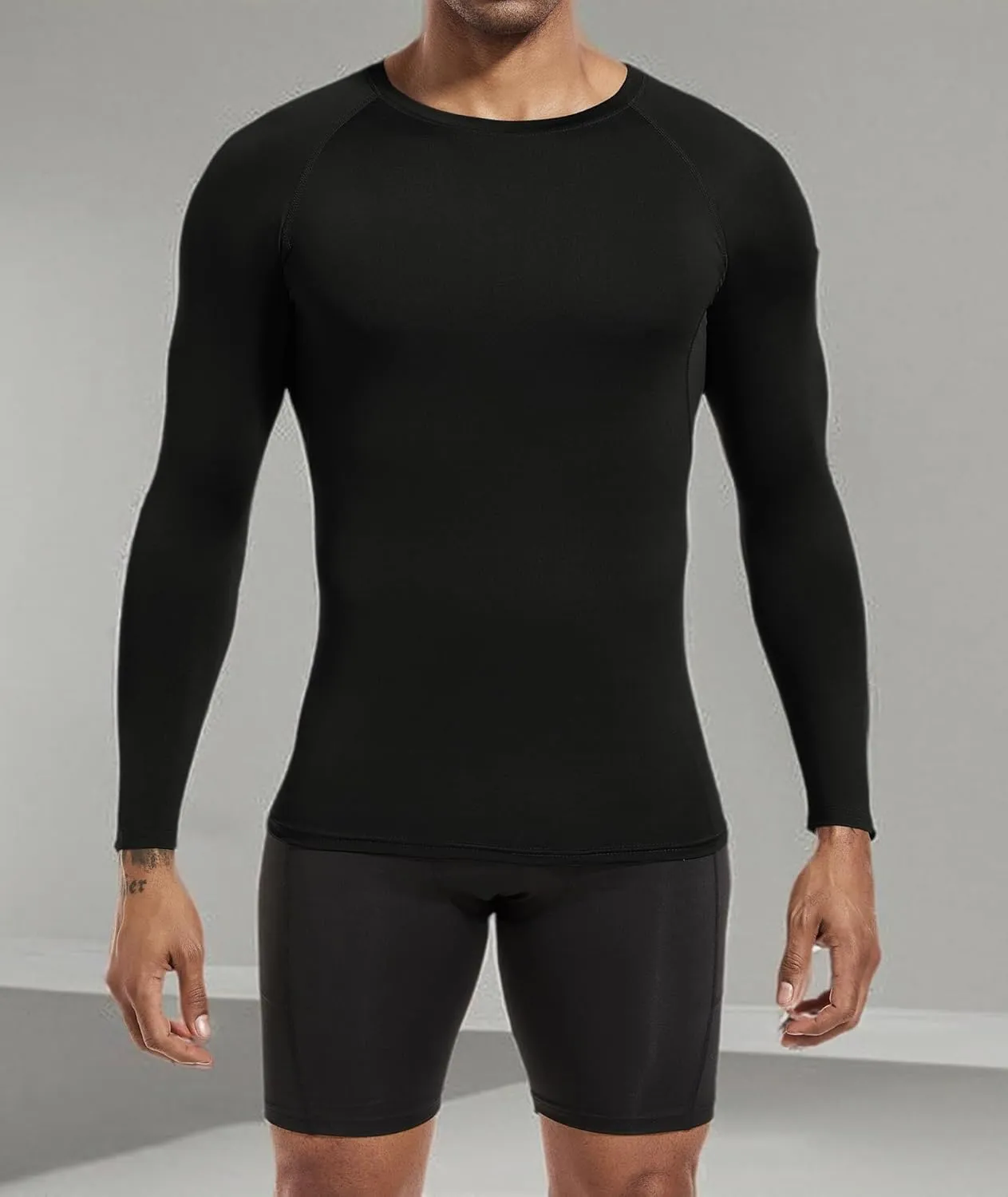 Men's (Pack of 3 or 5) Cool Dry Compression Long Sleeve Sports Baselayer T-Shirts Tops