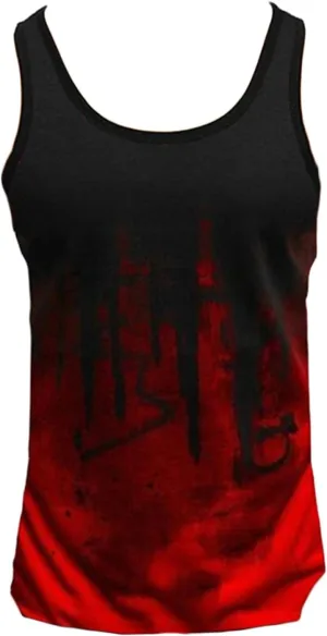 Mens Print Workout Sleeveless T-Shirts Funny Muscle Vest Casual Sport Gym Tank Tops Body Shaper Compression Shirt (Red,X-Large)
