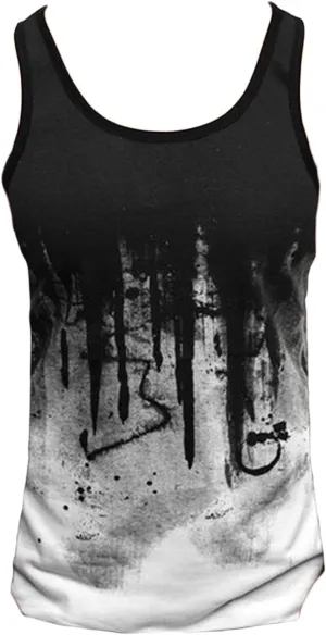 Mens Print Workout Sleeveless T-Shirts Funny Muscle Vest Casual Sport Gym Tank Tops Body Shaper Compression Shirt (White,Medium)