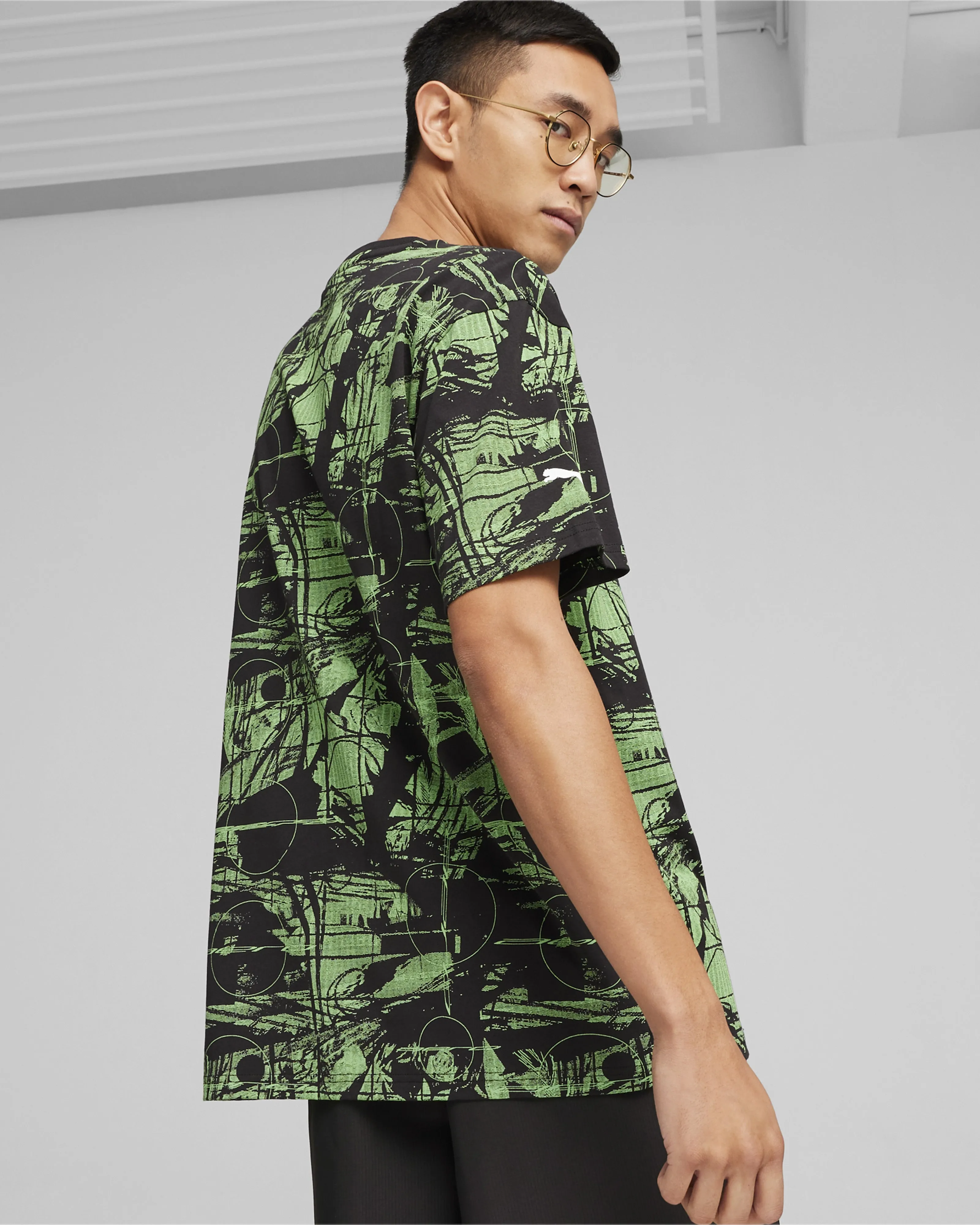 Mens Puma Statement AOP Tee Black