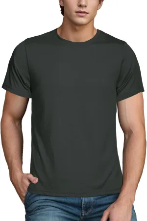 Mens T-Shirts Short Sleeve Stretch Moisture-Wicking Crewneck Cotton Shirt for Man Athletic Running Gym Workout