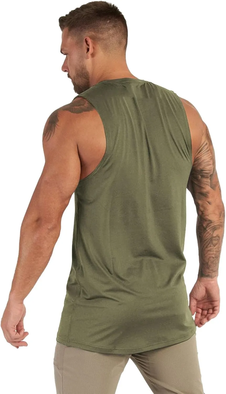 Mens Tank Top Quick Dry Sleeveless T Shirts Gym Workout Athletic Muscle Tops Summer Beach Casual Basic Size M to 3XL