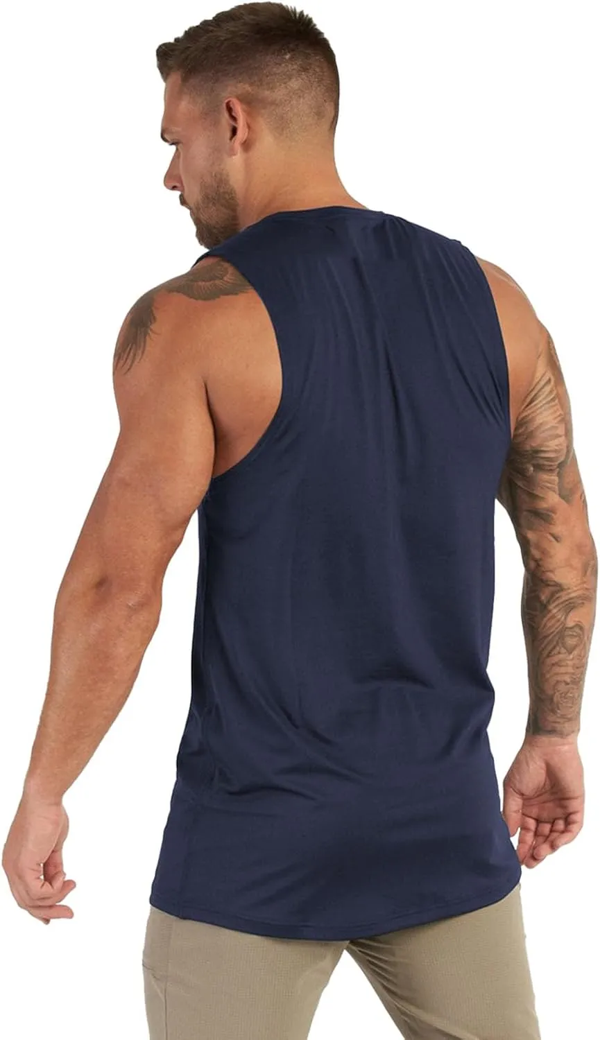Mens Tank Top Quick Dry Sleeveless T Shirts Gym Workout Athletic Muscle Tops Summer Beach Casual Basic Size M to 3XL