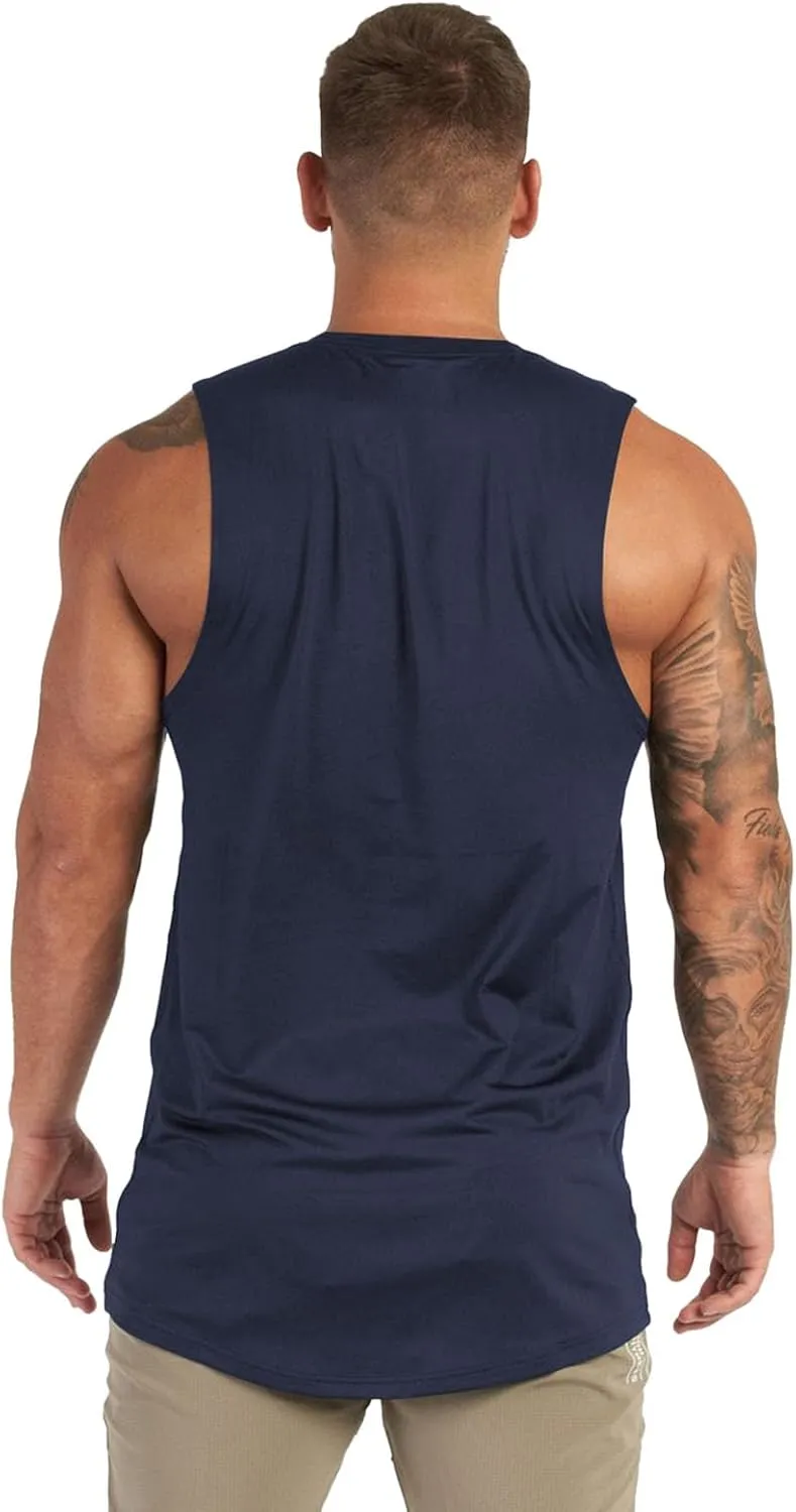 Mens Tank Top Quick Dry Sleeveless T Shirts Gym Workout Athletic Muscle Tops Summer Beach Casual Basic Size M to 3XL