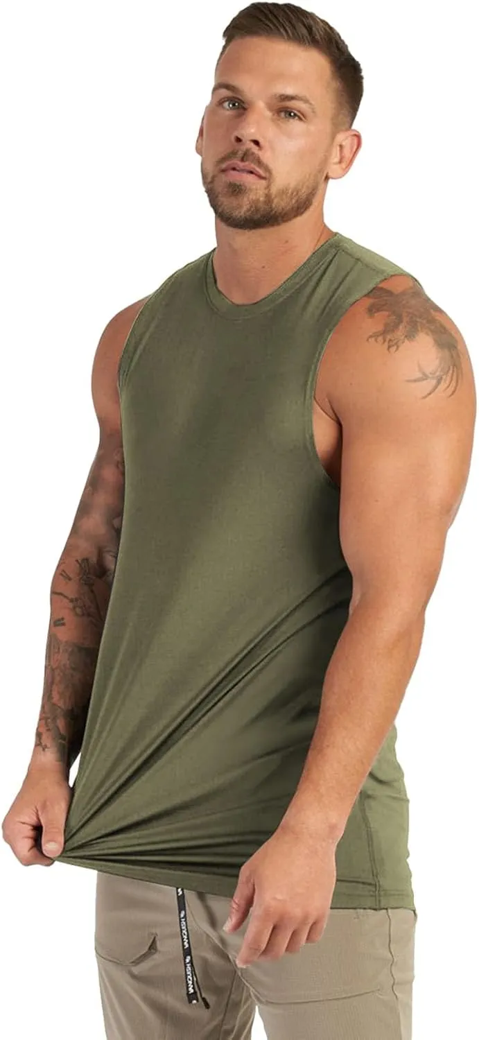 Mens Tank Top Quick Dry Sleeveless T Shirts Gym Workout Athletic Muscle Tops Summer Beach Casual Basic Size M to 3XL