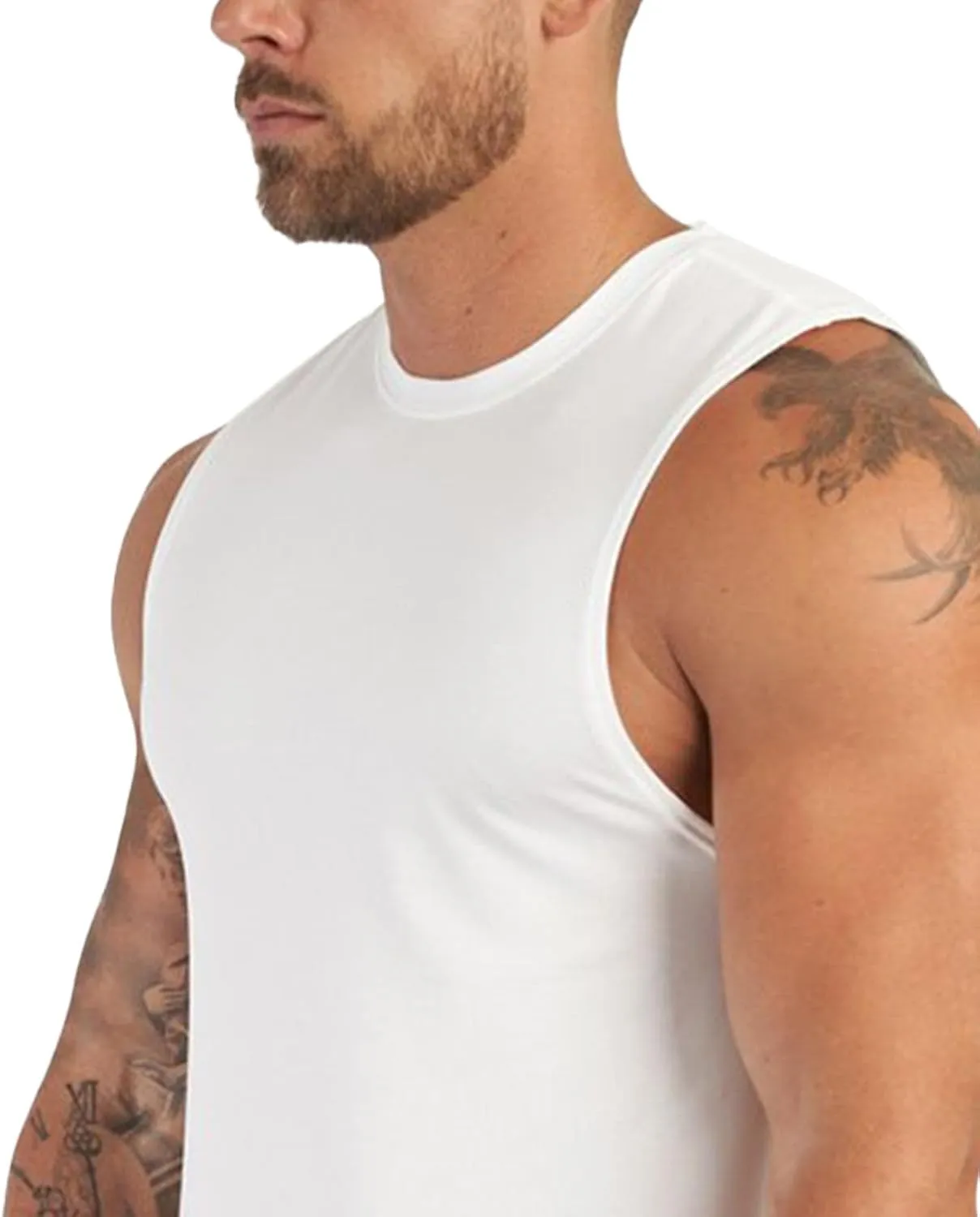 Mens Tank Top Quick Dry Sleeveless T Shirts Gym Workout Athletic Muscle Tops Summer Beach Casual Basic Size M to 3XL