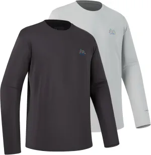 Mens UPF 50  Long Sleeve Performance T-Shirts Permanent UV Protective Quick Dry for Everyday Hiking Fishing Beach