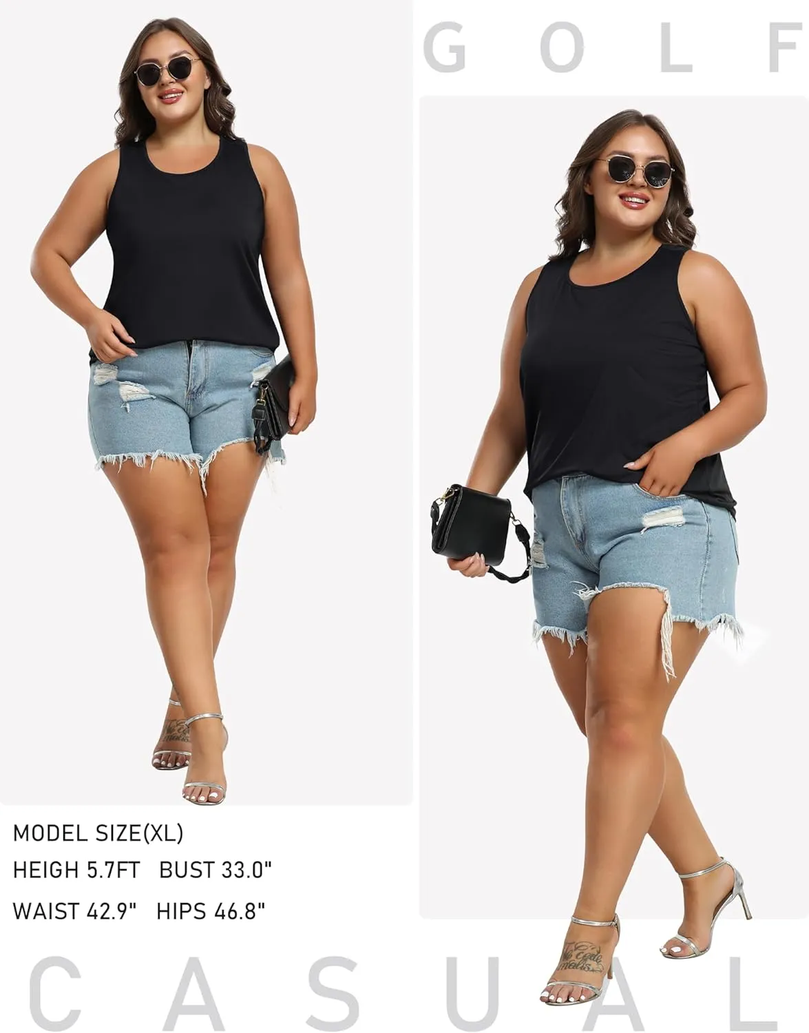 MoFiz Women's Plus Size Workout Tank Tops Sleeveless T-Shirts Quick Dry Tennis Shirt Running Casual Tops for Summer XL-5XL