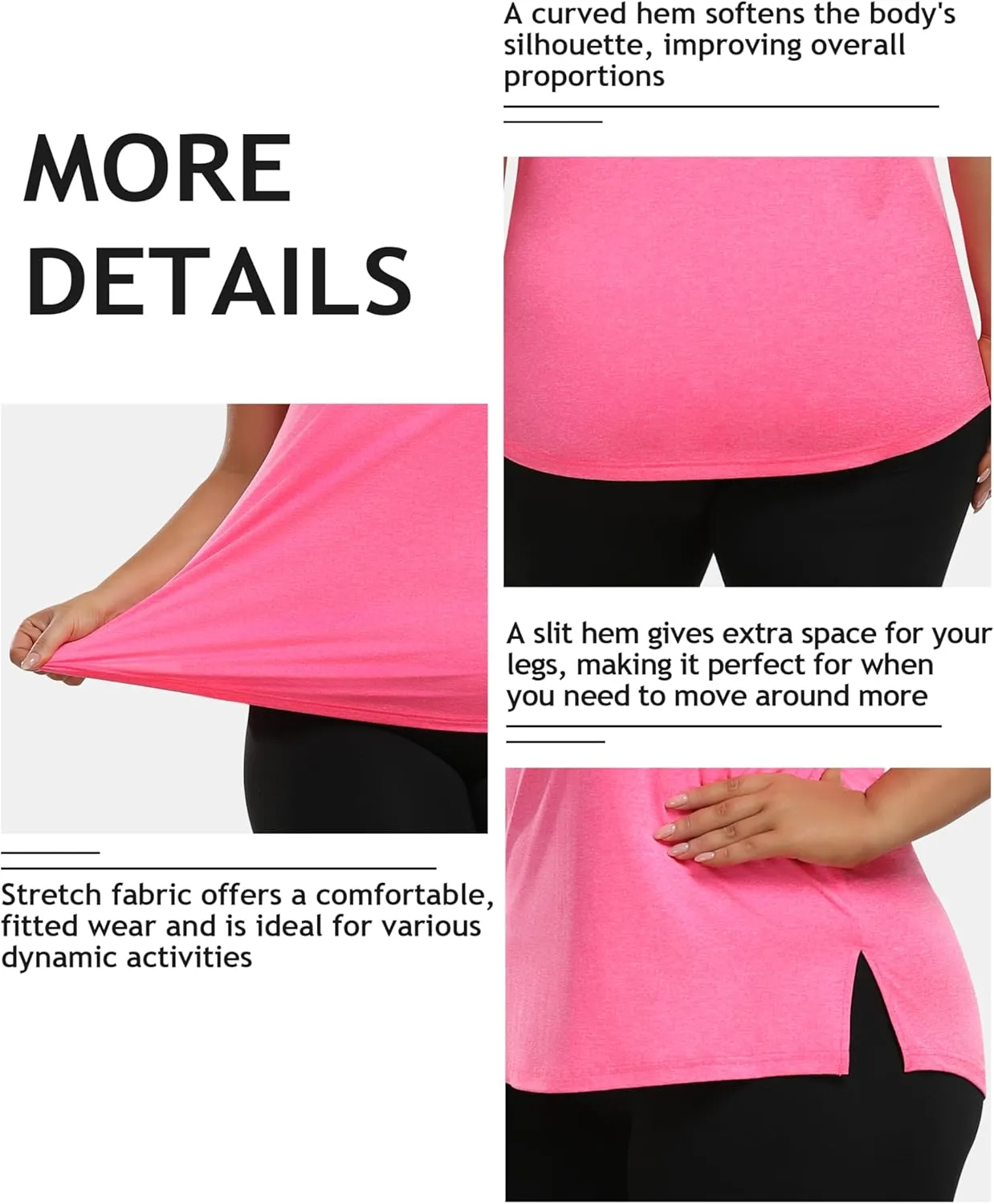 MoFiz Women's Plus Size Workout Tank Tops Sleeveless T-Shirts Quick Dry Tennis Shirt Running Casual Tops for Summer XL-5XL