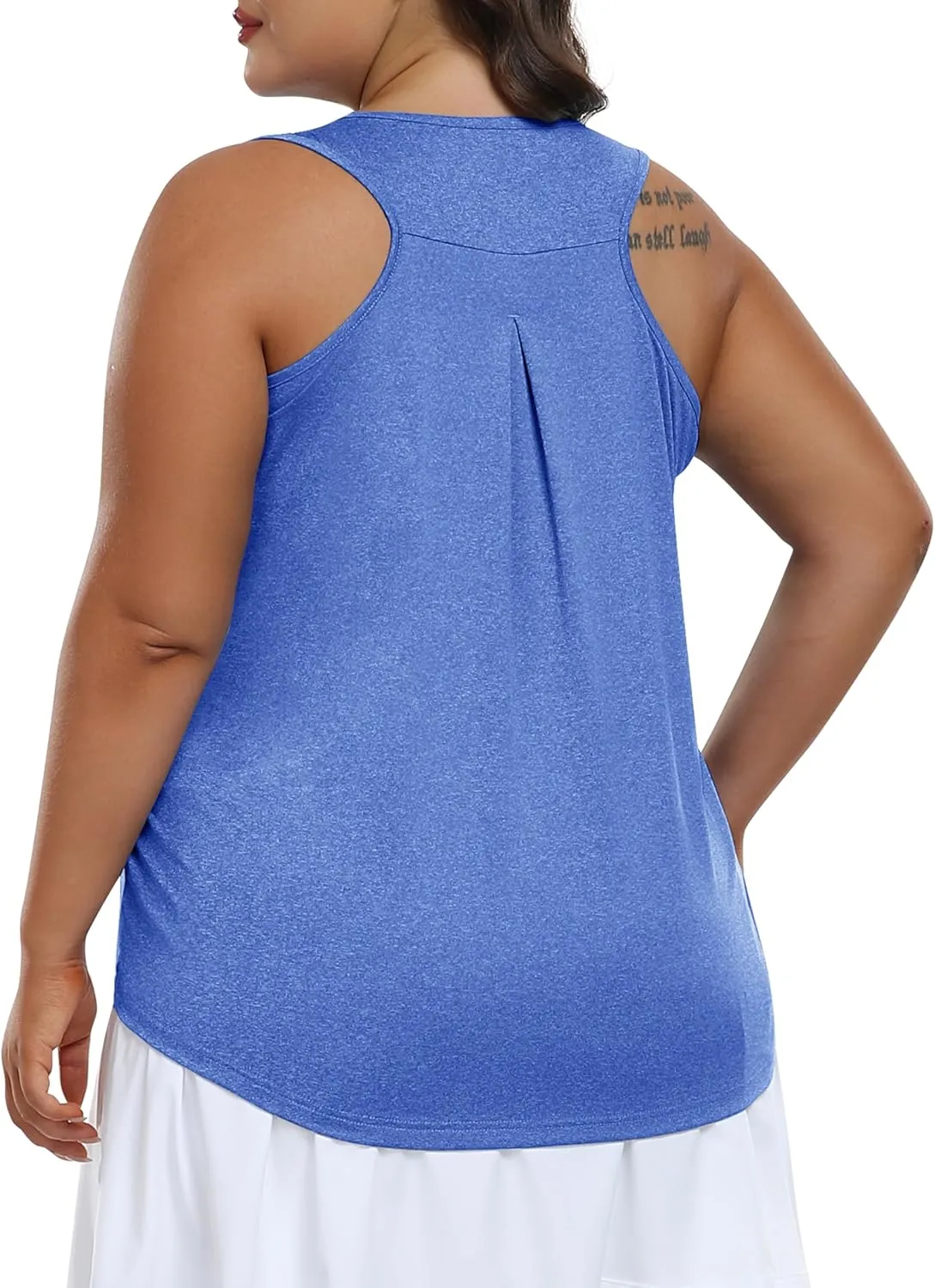 MoFiz Women's Plus Size Workout Tank Tops Sleeveless T-Shirts Quick Dry Tennis Shirt Running Casual Tops for Summer XL-5XL