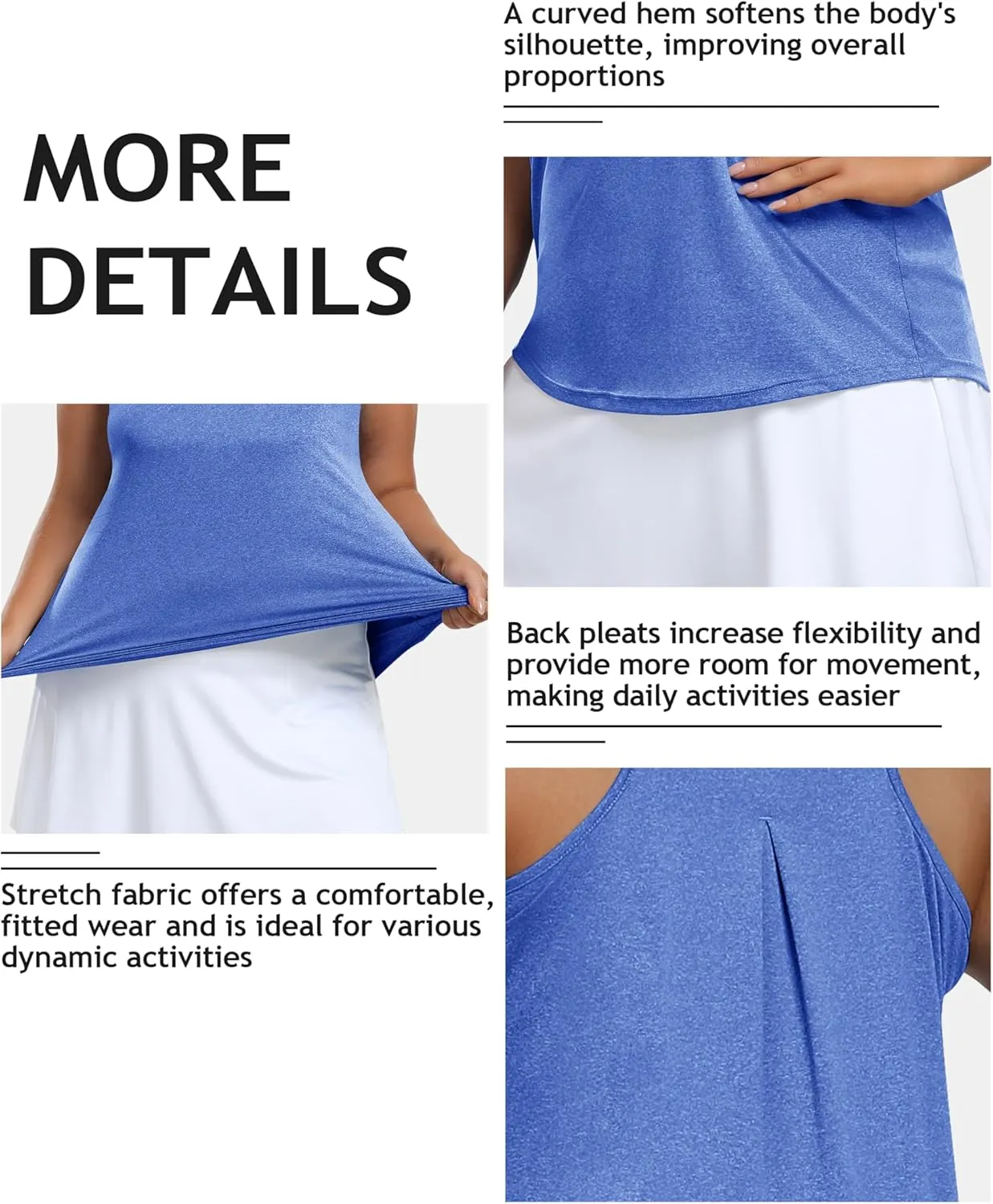 MoFiz Women's Plus Size Workout Tank Tops Sleeveless T-Shirts Quick Dry Tennis Shirt Running Casual Tops for Summer XL-5XL