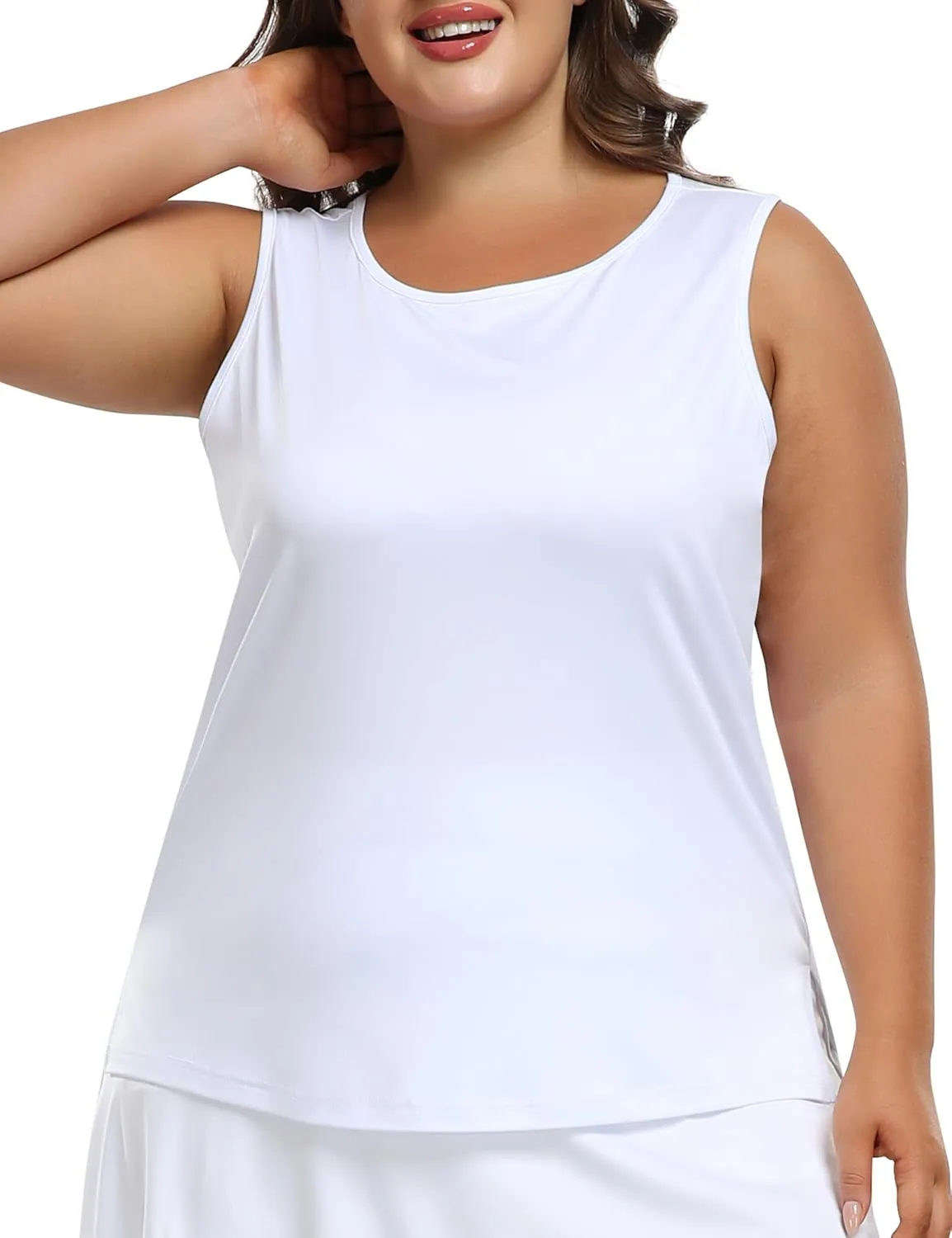 MoFiz Women's Plus Size Workout Tank Tops Sleeveless T-Shirts Quick Dry Tennis Shirt Running Casual Tops for Summer XL-5XL