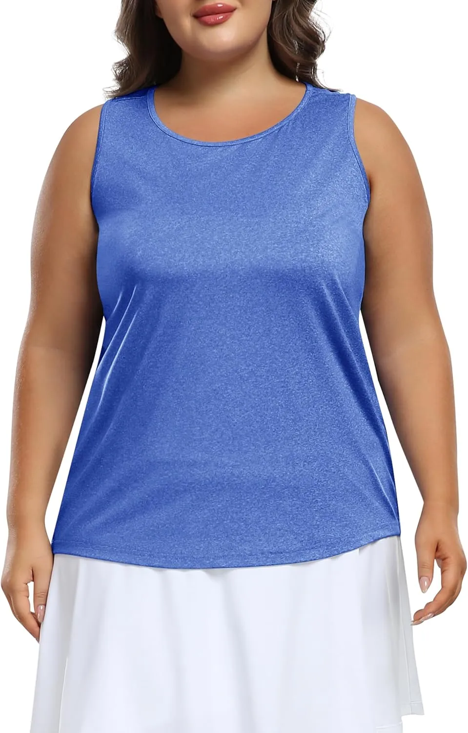 MoFiz Women's Plus Size Workout Tank Tops Sleeveless T-Shirts Quick Dry Tennis Shirt Running Casual Tops for Summer XL-5XL