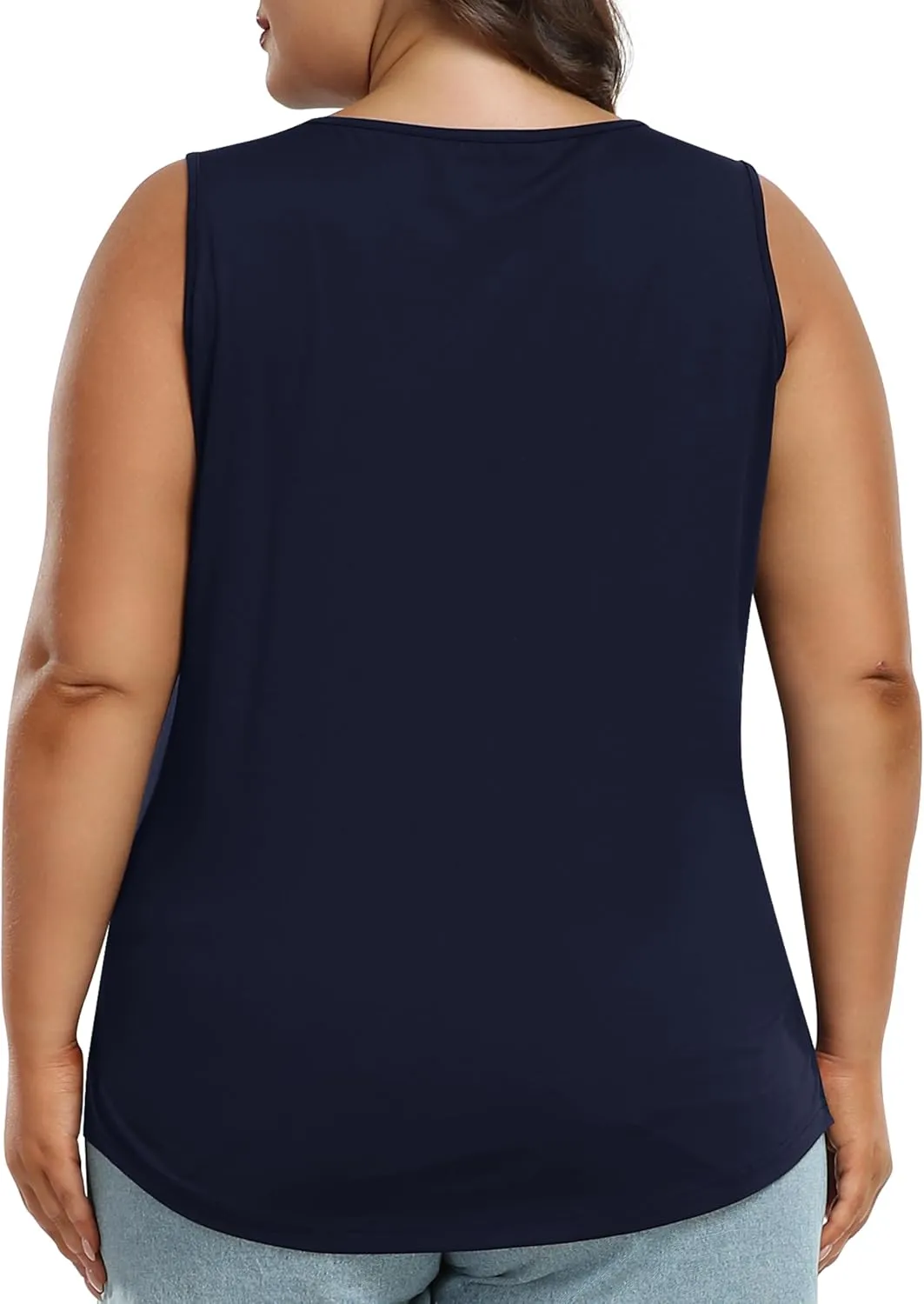 MoFiz Women's Plus Size Workout Tank Tops Sleeveless T-Shirts Quick Dry Tennis Shirt Running Casual Tops for Summer XL-5XL