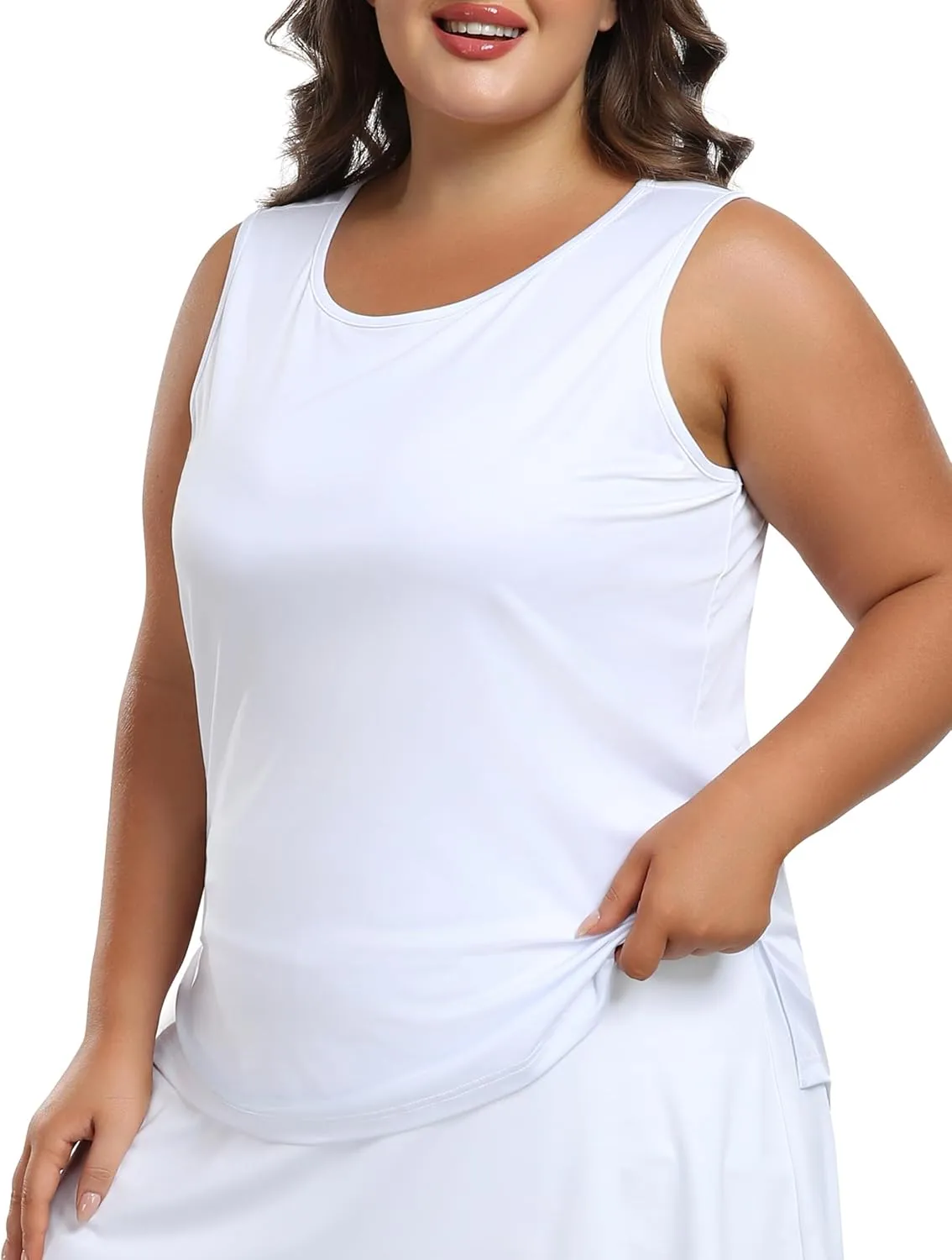 MoFiz Women's Plus Size Workout Tank Tops Sleeveless T-Shirts Quick Dry Tennis Shirt Running Casual Tops for Summer XL-5XL