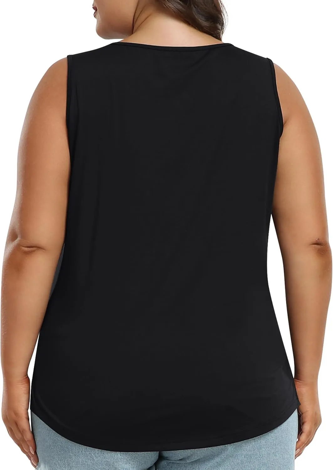 MoFiz Women's Plus Size Workout Tank Tops Sleeveless T-Shirts Quick Dry Tennis Shirt Running Casual Tops for Summer XL-5XL