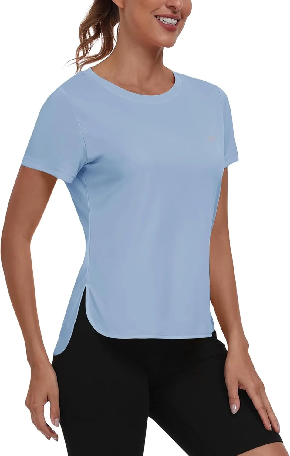 MoFiz Women's Short Sleeve Shirts UPF 50  Sun Shirt Crew Neck UV Hiking Athletic Workout Moisture Wicking Quick Dry T-Shirts