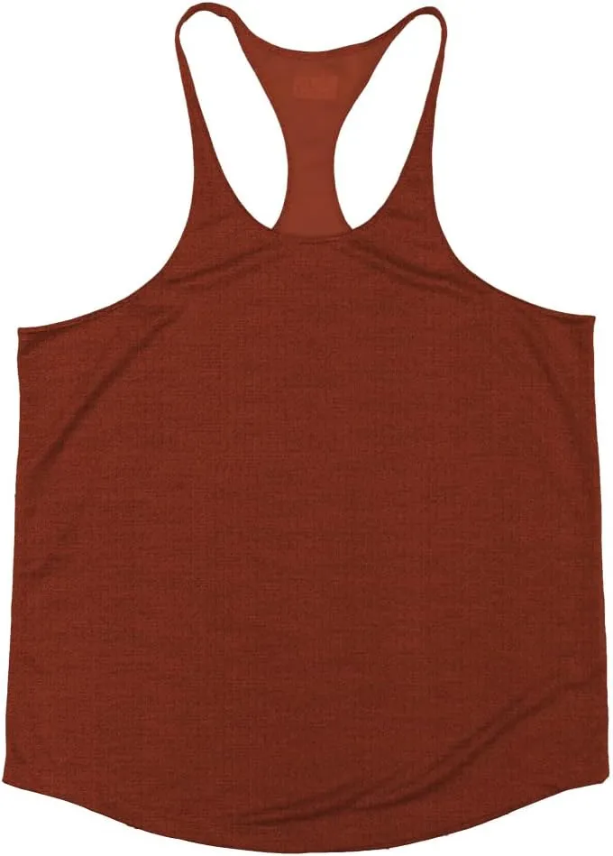 Muscle Cmdr Men's Bodybuilding Stringer Tank Tops Y-Back Gym Fitness Workout Training Running T-Shirts Athletic Quick Dry Top