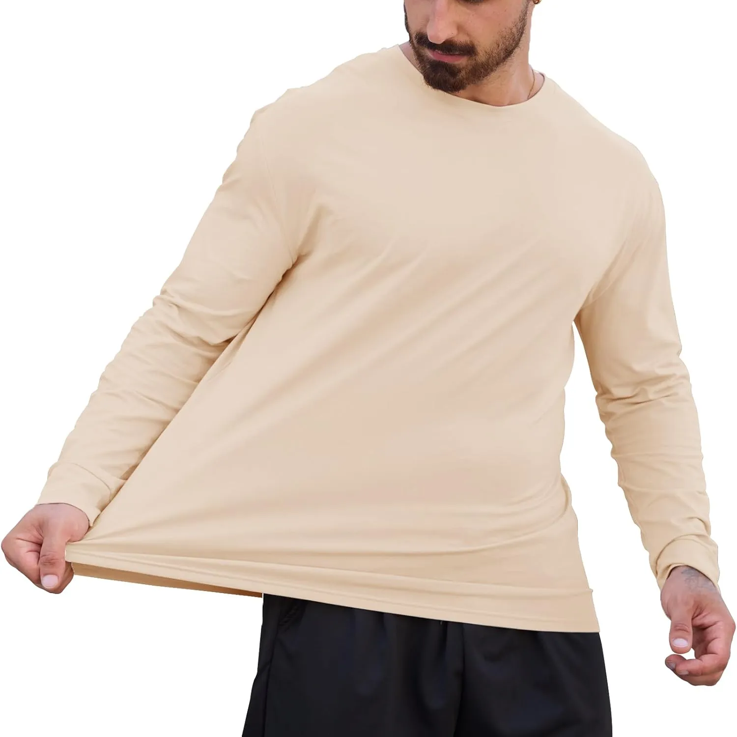 Muscle Killer Men's Gym Workout Long Sleeve T Shirt Lightweight Dry Fit Moisture Wicking Active Shirts Running Fitness Tee