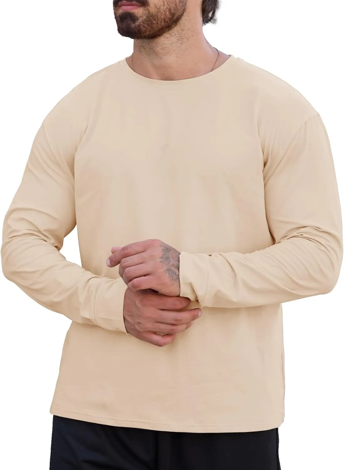 Muscle Killer Men's Gym Workout Long Sleeve T Shirt Lightweight Dry Fit Moisture Wicking Active Shirts Running Fitness Tee