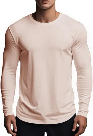 Muscle Killer Men's Gym Workout Long Sleeve T Shirt Lightweight Dry Fit Moisture Wicking Active Shirts Running Fitness Tee