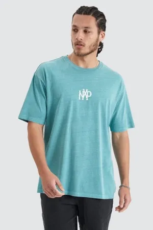 NENA & PASADENSA - acadamy heavy box fit tee - pigment teal