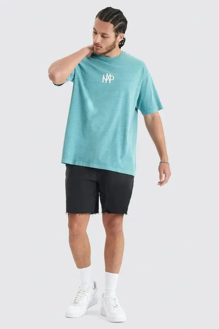 NENA & PASADENSA - acadamy heavy box fit tee - pigment teal