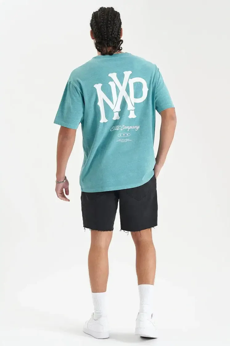 NENA & PASADENSA - acadamy heavy box fit tee - pigment teal