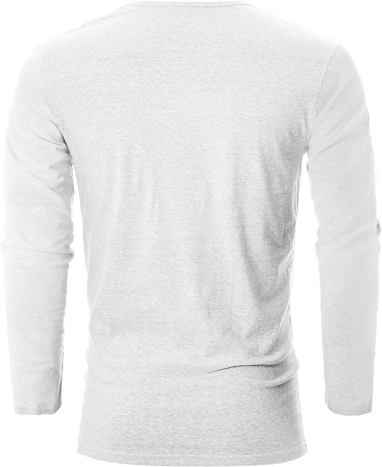 Ohoo Mens Slim Fit Casual Short Sleeve Placket Melange Color Fabric Cotton Henley T-Shirts