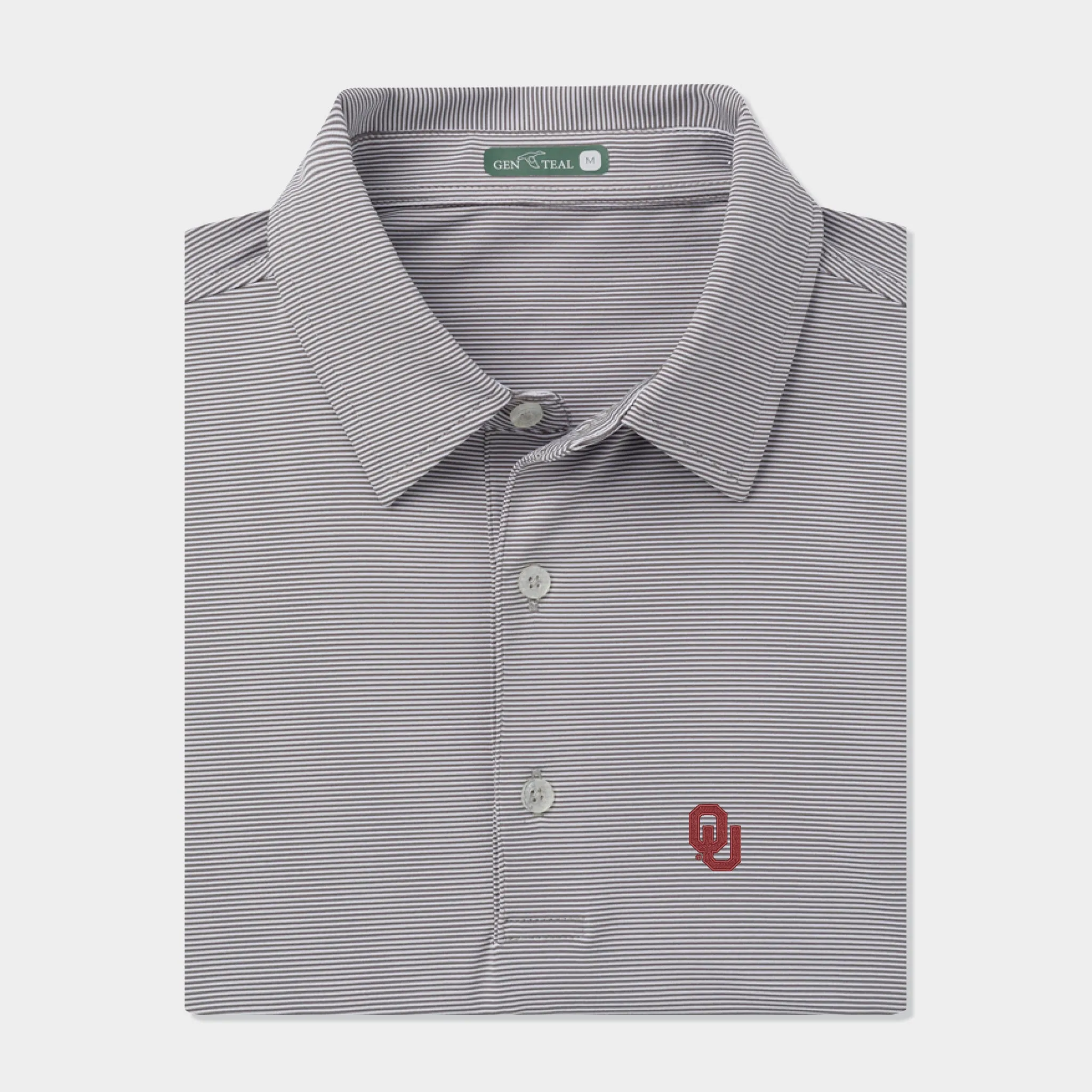 Oklahoma Pinstripe Performance Polo