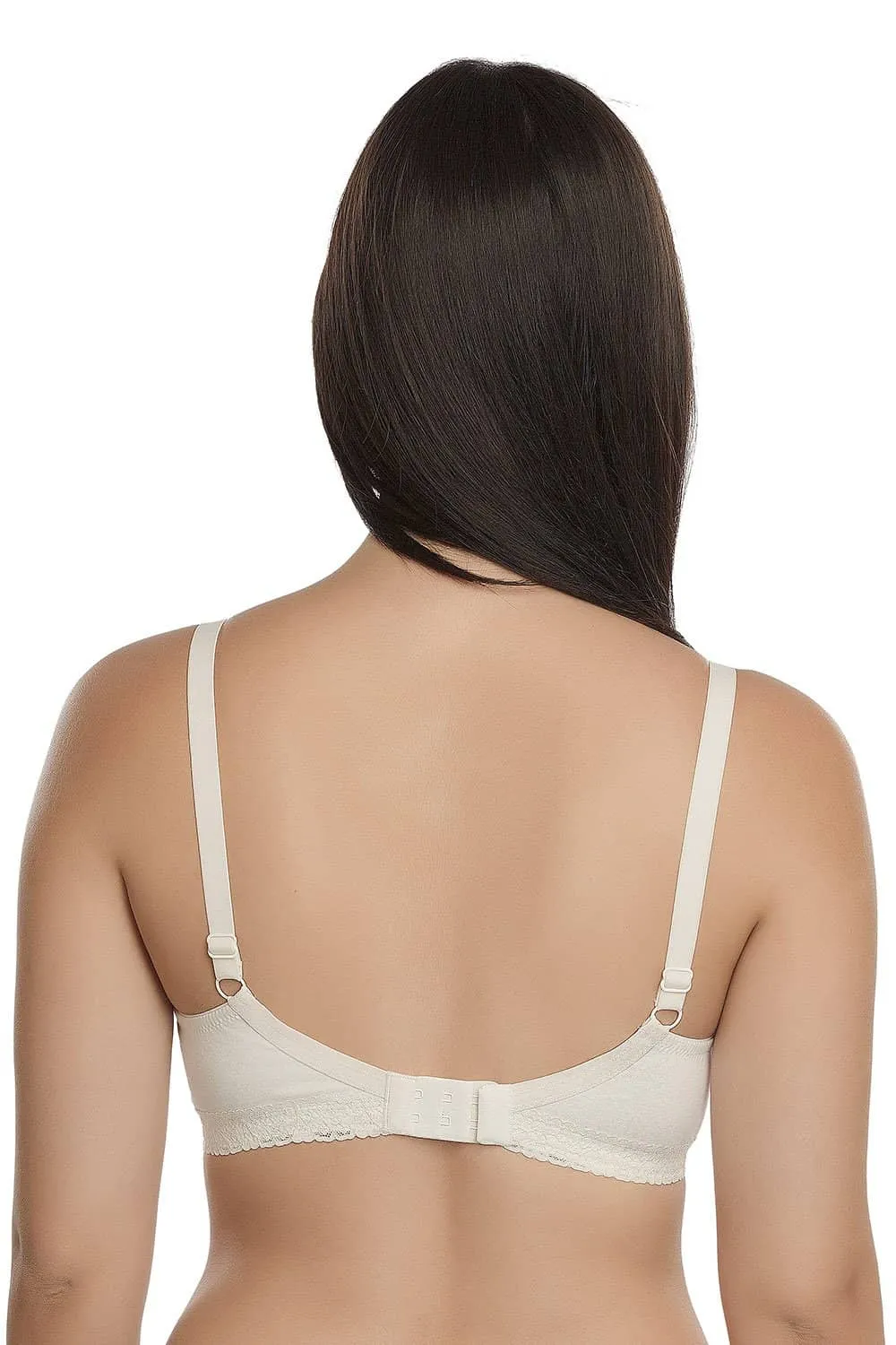 Organic Seamless Laced Bra (Pack of 3)-ISB054-Skin_Skin_Black-