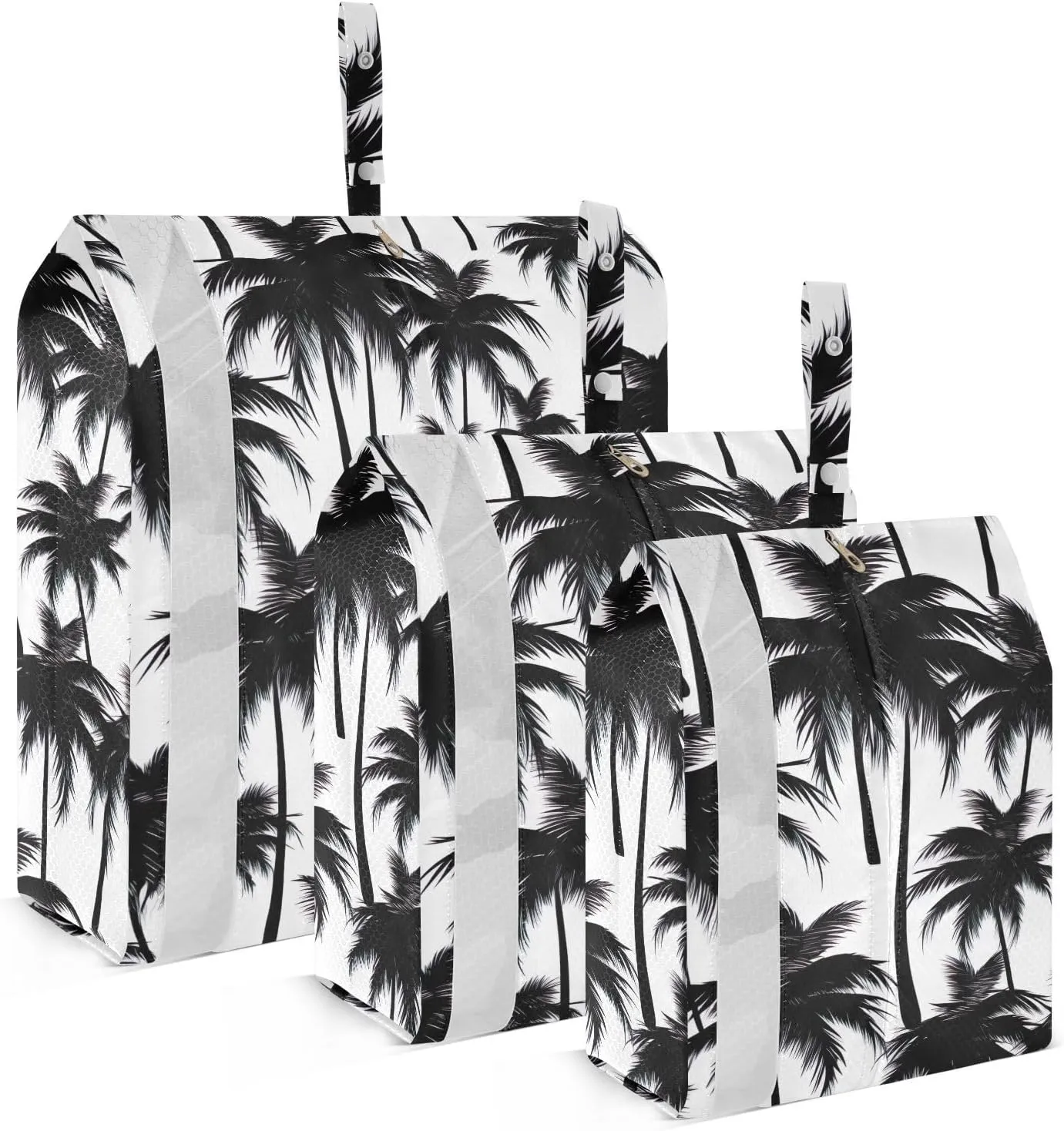 Palm Tree Black Packing Cubes for Travel 3 Set Travel Bags Organizer Suitcase Organizer Bags Set for Organization
