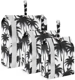 Palm Tree Black Packing Cubes for Travel 3 Set Travel Bags Organizer Suitcase Organizer Bags Set for Organization