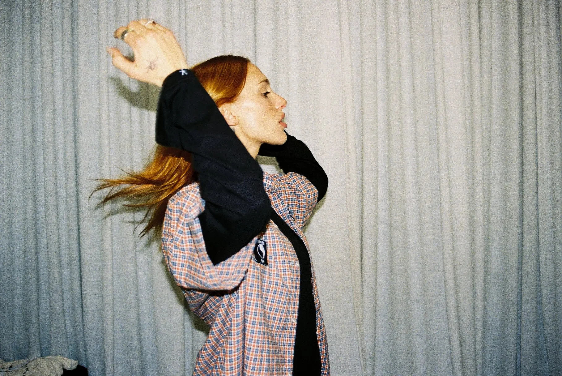 PJ HARVEY SHIRT / ORANGE CHECK