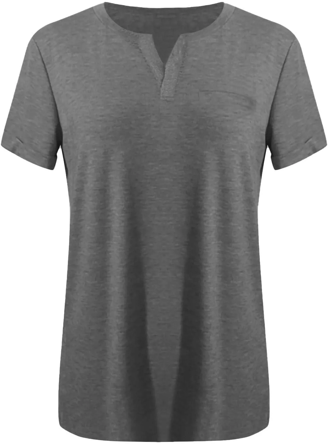 Plus Size Tops for Women Dressy Blouse Notch V Neck Oversized T Shirts Summer Casual Short Sleeve Tshirt with Pockets