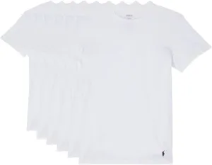 POLO RALPH LAUREN Classic Fit Crew Neck T-Shirts  Pack of 6  100% Cotton  Straight Hem  Short Sleeves